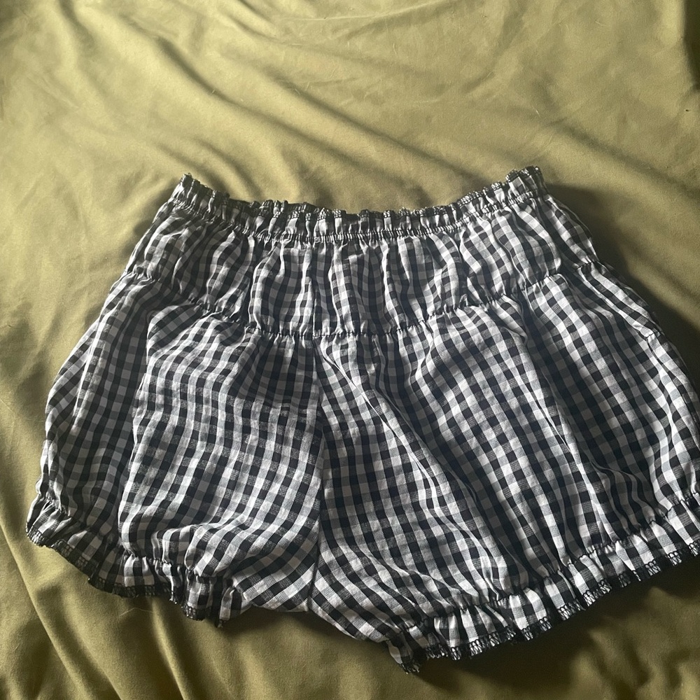 Black and White Gingham Women's Shorts